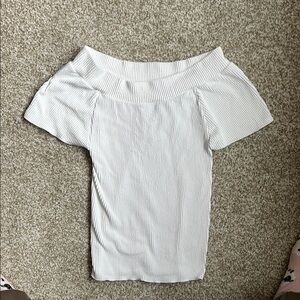 Free people White Off-Shoulder Ribbed Top